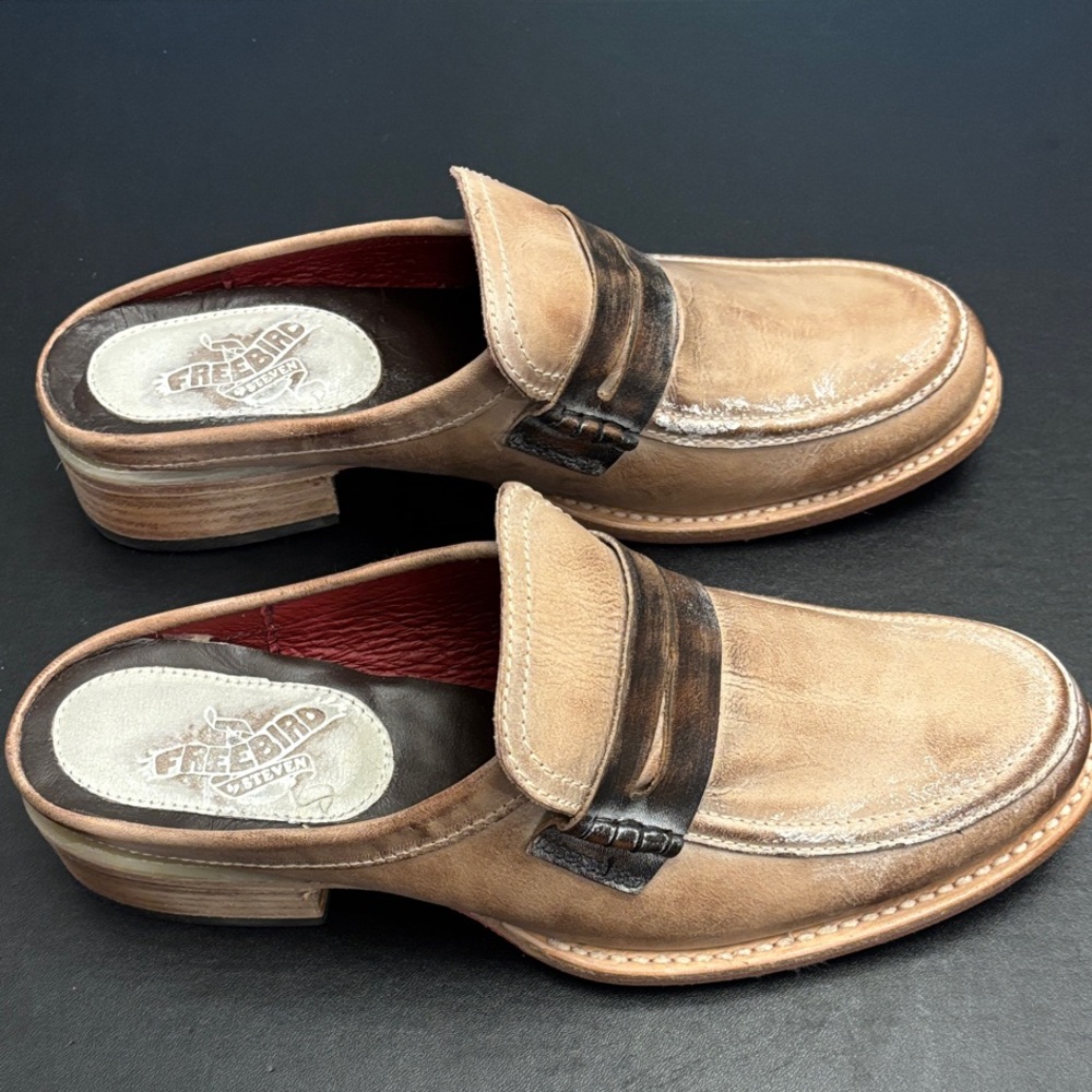 Freebird Tan and Brown Women's Monalisa Slip-On Loafers